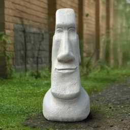 Large Smiling Moai Head Sculpture Concrete Face Figure Stone Easter Island Statue Garden Decoration Face Lover Gift Handmade Art - thumbnail 1