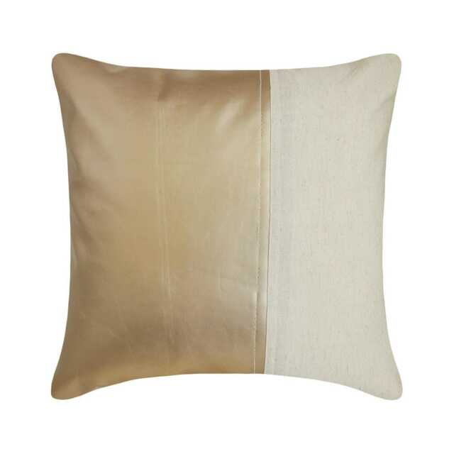 "Faux Leather Antique Gold Cushion Cover 16""x16" - image 1