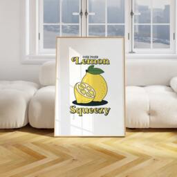 Lemon Print, Easy Peasy Squeezy Cute Food Gallery Wall, Kitchen Wall Art 2449 - thumbnail 2
