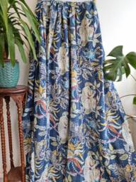 Kantha Stitch Pure Cotton Reversible Bed/Sofa Throw King Size Handmade Floral Dohar Quirky Deep Aqua Tropical Exotic Forest Animal Tribe - thumbnail 1