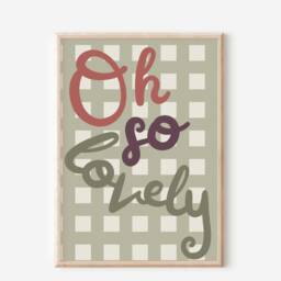 Gingham Print With Oh So Lovely Typography. Wall Art Perfect For Girls Rooms, A Playroom Or Baby Nursery - Print Only - thumbnail 2