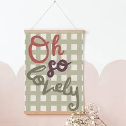 Gingham Print With Oh So Lovely Typography. Wall Art Perfect For Girls Rooms, A Playroom Or Baby Nursery - Print Only - thumbnail 3