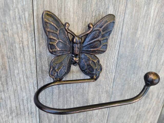 Butterfly Toilet Paper Holder, Pick Your Color, Tissue Nature, Wall Hook, Decor, Bathroom Bath Fixture, Hardware, Handmade Tp - image 1