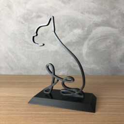 Boston Terrier Line Art Sculpture - Minimalist Dog Shelf Decor - thumbnail 3