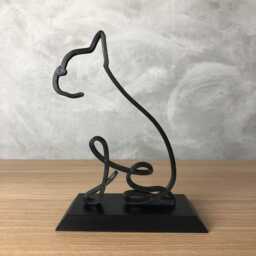 Boston Terrier Line Art Sculpture - Minimalist Dog Shelf Decor - thumbnail 1