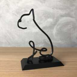 Boston Terrier Line Art Sculpture - Minimalist Dog Shelf Decor - thumbnail 2