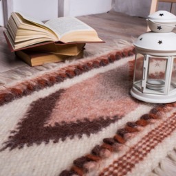 Wool Runner Rug Rust Orange Mat, 84-Inch Long - thumbnail 3