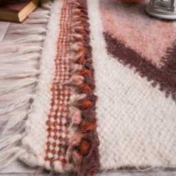 Wool Runner Rug Rust Orange Mat, 84-Inch Long - thumbnail 4