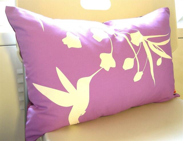 Lavender Hummingbird Pillow Silkscreened Eucalyptus Print, 12x18 Rectangle - image 1