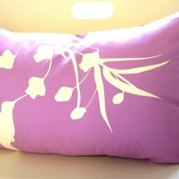 Lavender Hummingbird Pillow Silkscreened Eucalyptus Print, 12x18 Rectangle - thumbnail 3