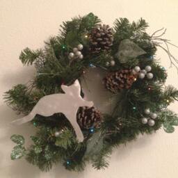 Teeny Little Kitty Cat, Cat Christmas Tree Topper, Wreath Decoration, Holiday Aluminum - thumbnail 2