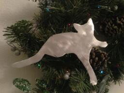 Teeny Little Kitty Cat, Cat Christmas Tree Topper, Wreath Decoration, Holiday Aluminum