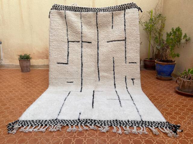 Handmade Beni Ourain Rug Custom Geometric Wool Berber Rug - image 1