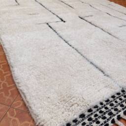 Handmade Beni Ourain Rug Custom Geometric Wool Berber Rug - thumbnail 2