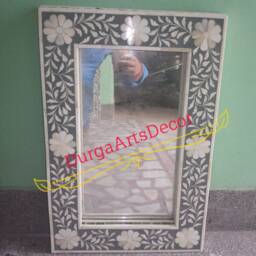Bone Inlay Green Floral Pattern Mirror Frame With Complimentary - thumbnail 4