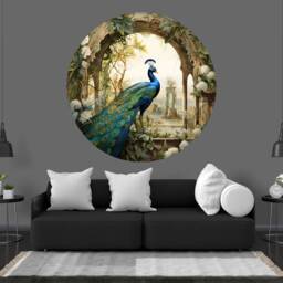Peacock Garden Arch Wall Decal, Peel & Stick Photomural - thumbnail 3