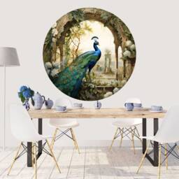 Peacock Garden Arch Wall Decal, Peel & Stick Photomural - thumbnail 2