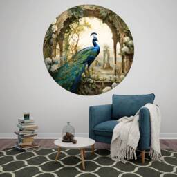 Peacock Garden Arch Wall Decal, Peel & Stick Photomural - thumbnail 1