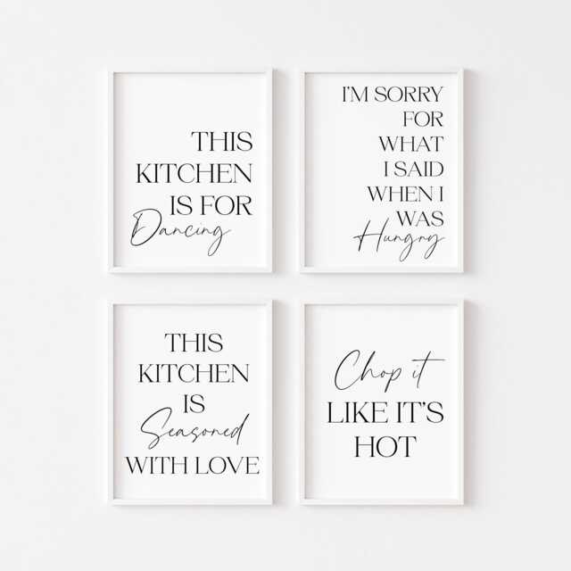 Kitchen Quote Prints Set Of 4 Unframed Wall Art Posters - image 1
