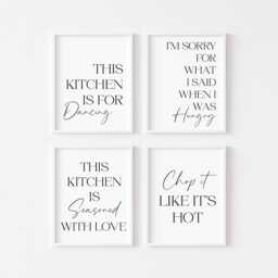 Kitchen Quote Prints Set Of 4 Unframed Wall Art Posters - thumbnail 1