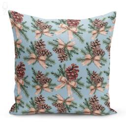 Christmas Cushion Covers With 4 Options - Xmas Ribbon Bows & Cones Double Sided Printing On The Chenille Different Sizes, Oeko-Tex?? - thumbnail 3