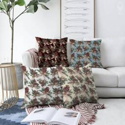 Christmas Cushion Covers With 4 Options - Xmas Ribbon Bows & Cones Double Sided Printing On The Chenille Different Sizes, Oeko-Tex?? - thumbnail 1