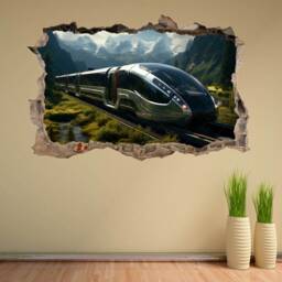 Futuristic High Speed Train Wall Decal Sticker Mural Print Art Kids Bedroom Home Decor Ks14 - thumbnail 3