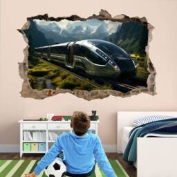 Futuristic High Speed Train Wall Decal Sticker Mural Print Art Kids Bedroom Home Decor Ks14 - thumbnail 2