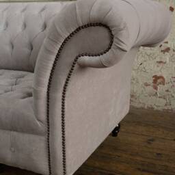Cream Velvet Chesterfield Snuggle Chair, British Handmade - thumbnail 3