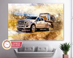 Ford F Series Super Duty Truck Canvas Print, Off Road Wall Art, Poster, Decor, Pickup - thumbnail 1