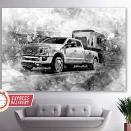 Ford F Series Super Duty Truck Canvas Print, Off Road Wall Art, Poster, Decor, Pickup - thumbnail 2
