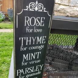 Garden Wood Sign Rose Thyme Mint Parsley Sage Basil Dill Distressed Wall Hanging Primitive Farmhouse Decor Herb Gardener Gift - thumbnail 3