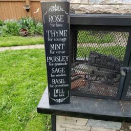 Garden Wood Sign Rose Thyme Mint Parsley Sage Basil Dill Distressed Wall Hanging Primitive Farmhouse Decor Herb Gardener Gift - thumbnail 2