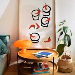 Spicy Margaritas Print, Chillies Wall Art, Kitchen Prints Home Decor, Cocktail Inspo, Unframed - thumbnail 2