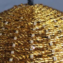 Golden Wicker Ball Pendant Light - Rattan Chandelier - thumbnail 2