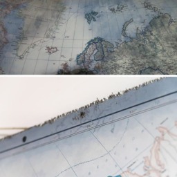 Blue World Map Canvas English Labeled Travel Wall Art - thumbnail 3