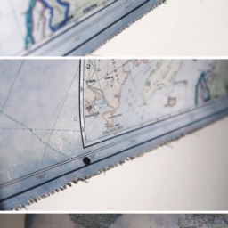 Blue World Map Canvas English Labeled Travel Wall Art - thumbnail 2