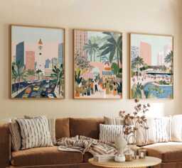 Manila Philippines Poster Set Of 3, Vintage Inspired City Landscape Wall Art, Neutral Asian Travel Prints - thumbnail 1