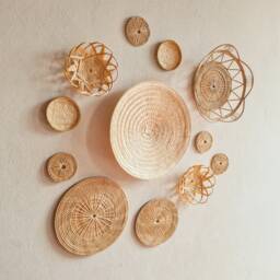 12 Wall Baskets - Diverse Galaxy Hangings Rattan Woven Boho Art Well Decor Wicker Set Handmade