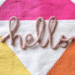 Hello Sign Knitted Wire Words Hello Hallway Art Decor Entryway Nursery Wall Art, Kids Bedroom - thumbnail 2