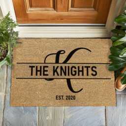 Custom Monogram Doormat, Personalized Last Name Closing Gift For Realtors, New Homeowner Gift, Housewarming Rug - thumbnail 2