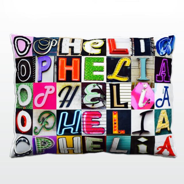 Personalized Pillow Featuring Ophelia in Photos Of Sign Letters Custom Couch Cushions Colorful Pillows Photo Pillow Sofa Pillows