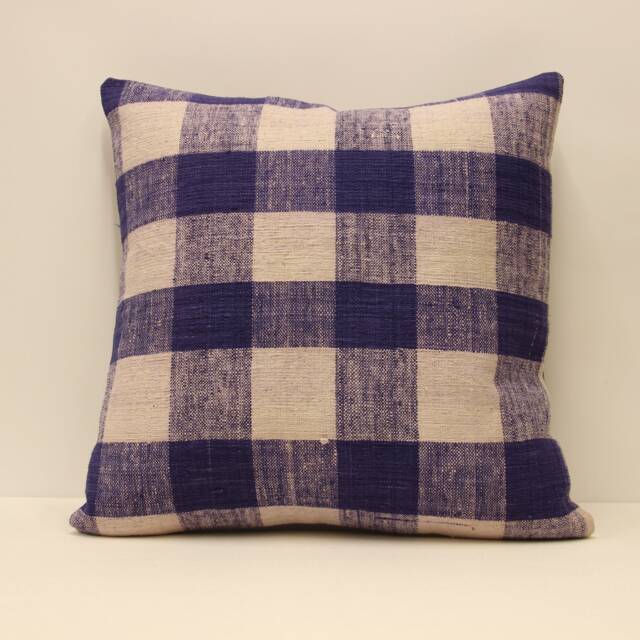 Vintage Turkish Kilim Pillow Cover Wool Art Deco Cushion - 20x20 - image 1
