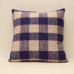 Vintage Turkish Kilim Pillow Cover Wool Art Deco Cushion - 20x20 - thumbnail 1