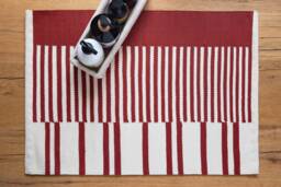 Copper Coral Pier Bathmat Kilim Rug Bath Mat Stripes 48x36 2x3 Bathmats Rugs Cotton Flatwoven Bathroom Decor Doormat Kitchen Set - thumbnail 1
