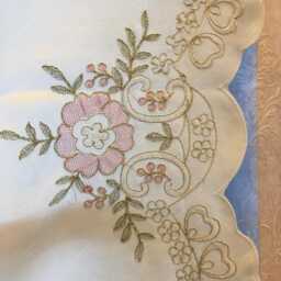 Embroidered Floral Tie Up Curtain , Farmhouse Balloon For Small Window - thumbnail 2