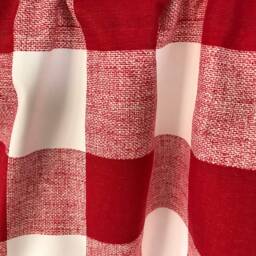 Red & White Buffalo Check Valance, Farmhouse Window Treatment - thumbnail 3
