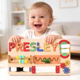 Personalized Baby Name Puzzle, Wooden Toys For Toddlers, Girl 1st Christmas Gift, One Year Old Gifts, Shower Room Decor - thumbnail 3