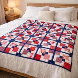 Square Family Quilt Pattern - Classic Patchwork Throw - PDF Download - thumbnail 3