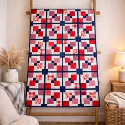 Square Family Quilt Pattern - Classic Patchwork Throw - PDF Download - thumbnail 1